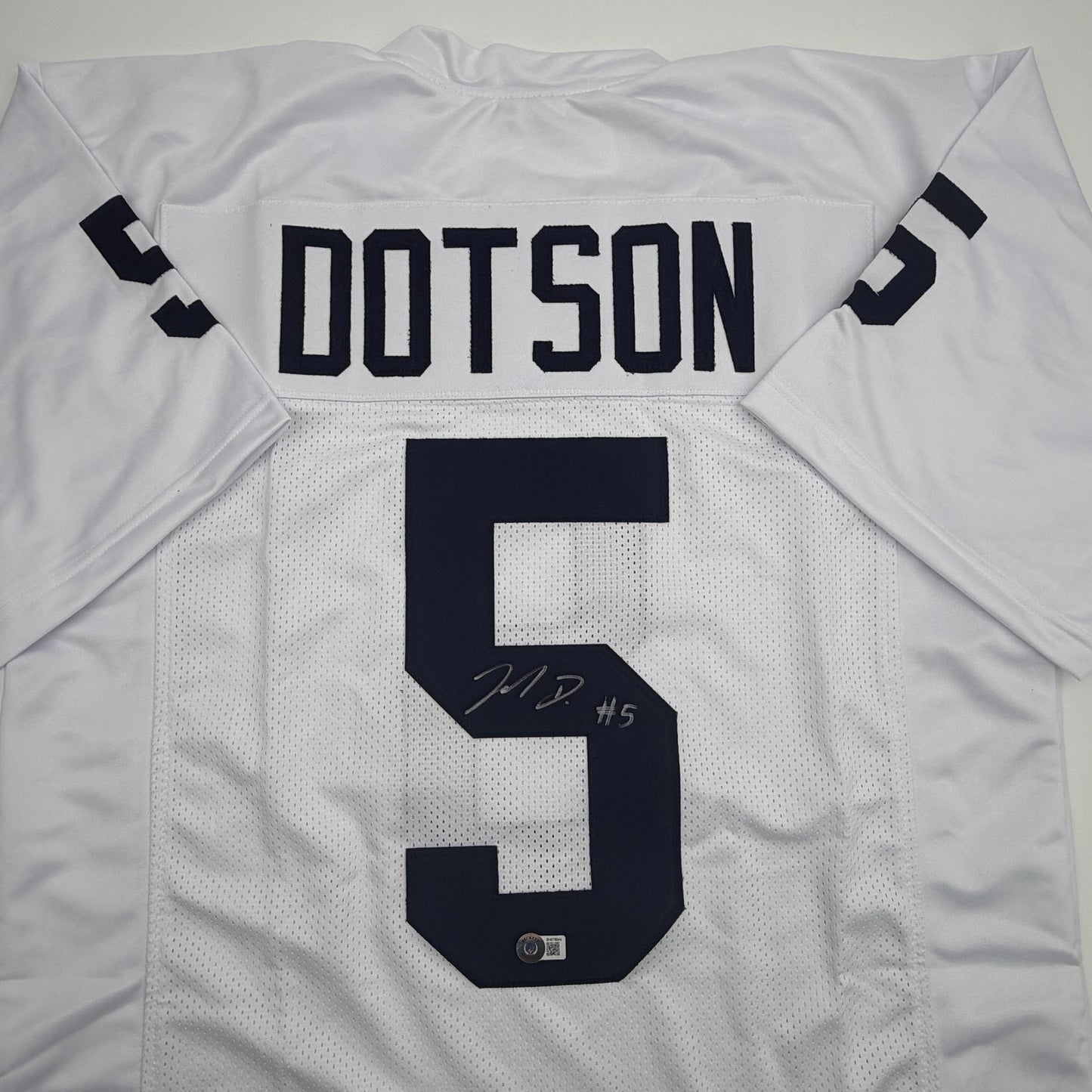 Autographed/Signed Jahan Dotson Penn State White College Football Jersey Beckett BAS COA