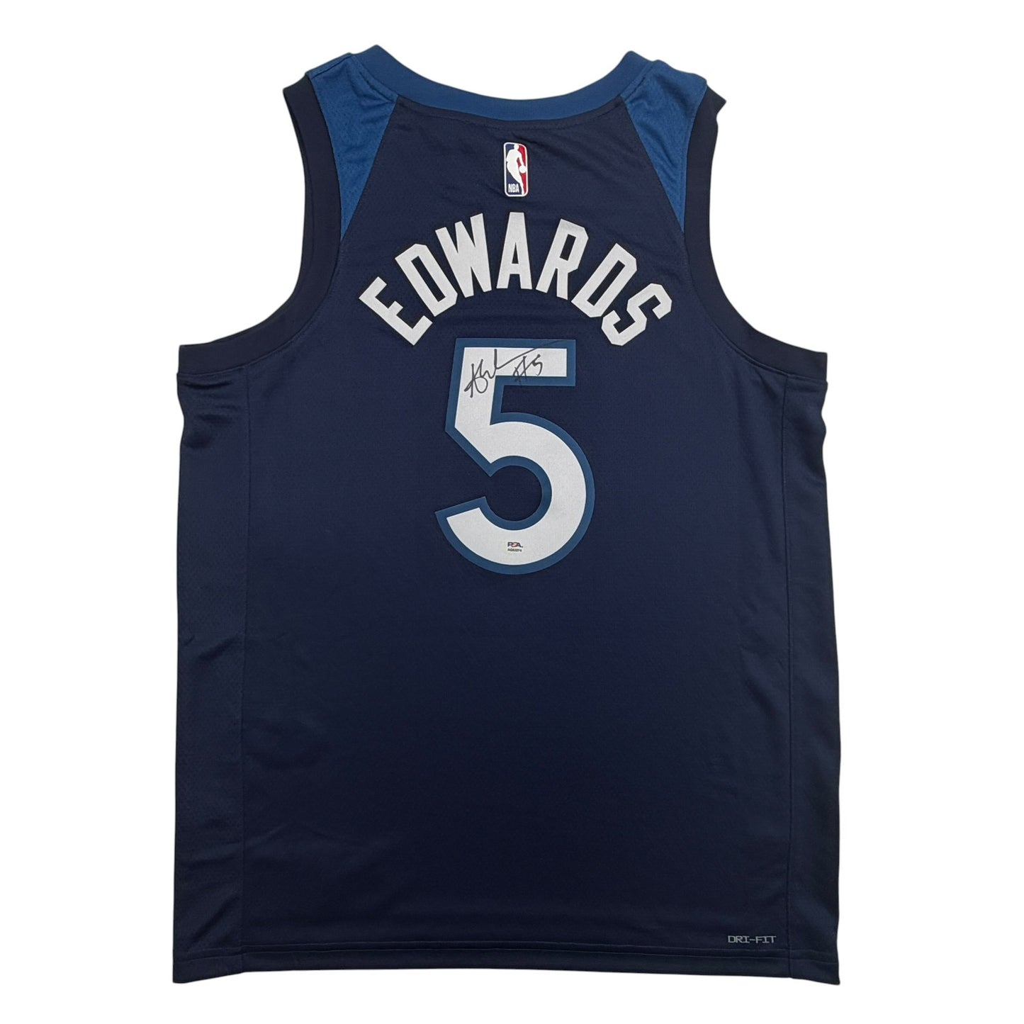 Autographed/Signed Anthony Edwards Minnesota Timberwolves Blue #5 Authentic Basketball Jersey PSA/DNA COA