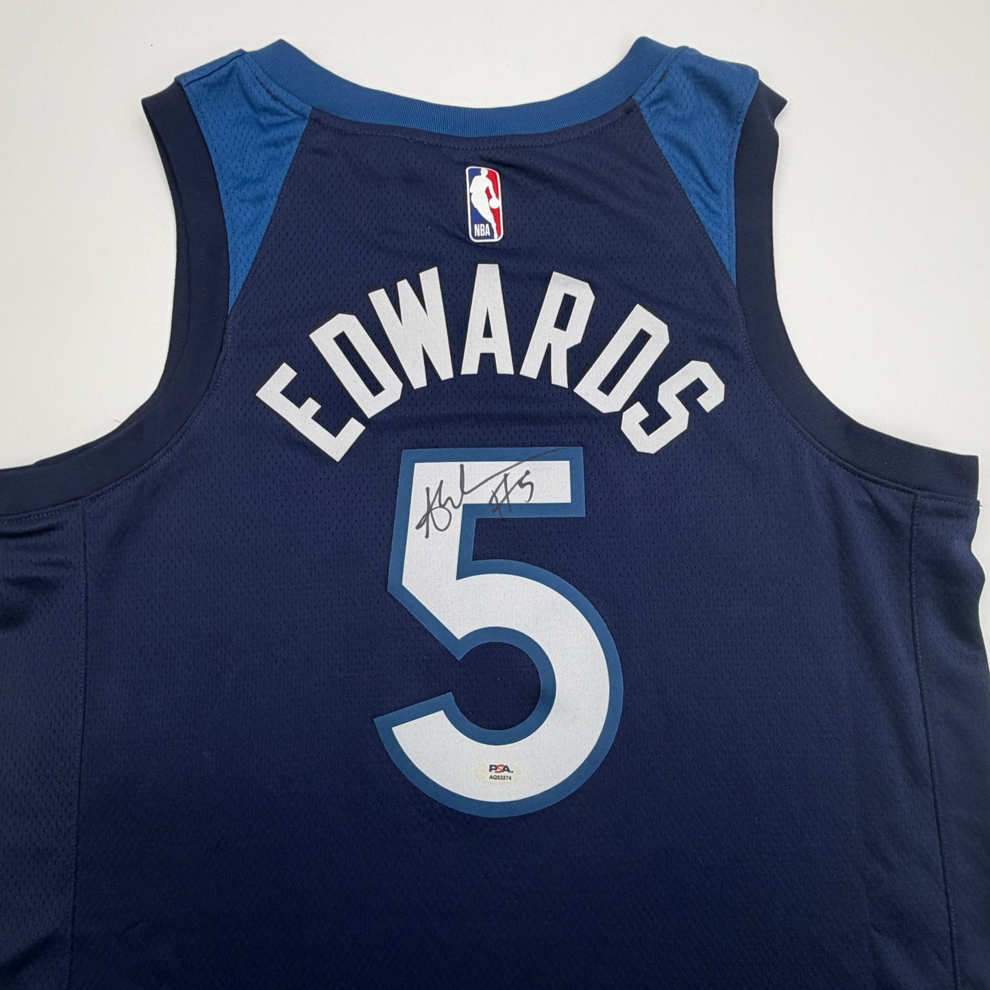 Autographed/Signed Anthony Edwards Minnesota Timberwolves Blue #5 Authentic Basketball Jersey PSA/DNA COA