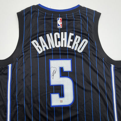 Autographed/Signed Paolo Banchero Orlando Magic Black Authentic Basketball Jersey PSA/DNA COA