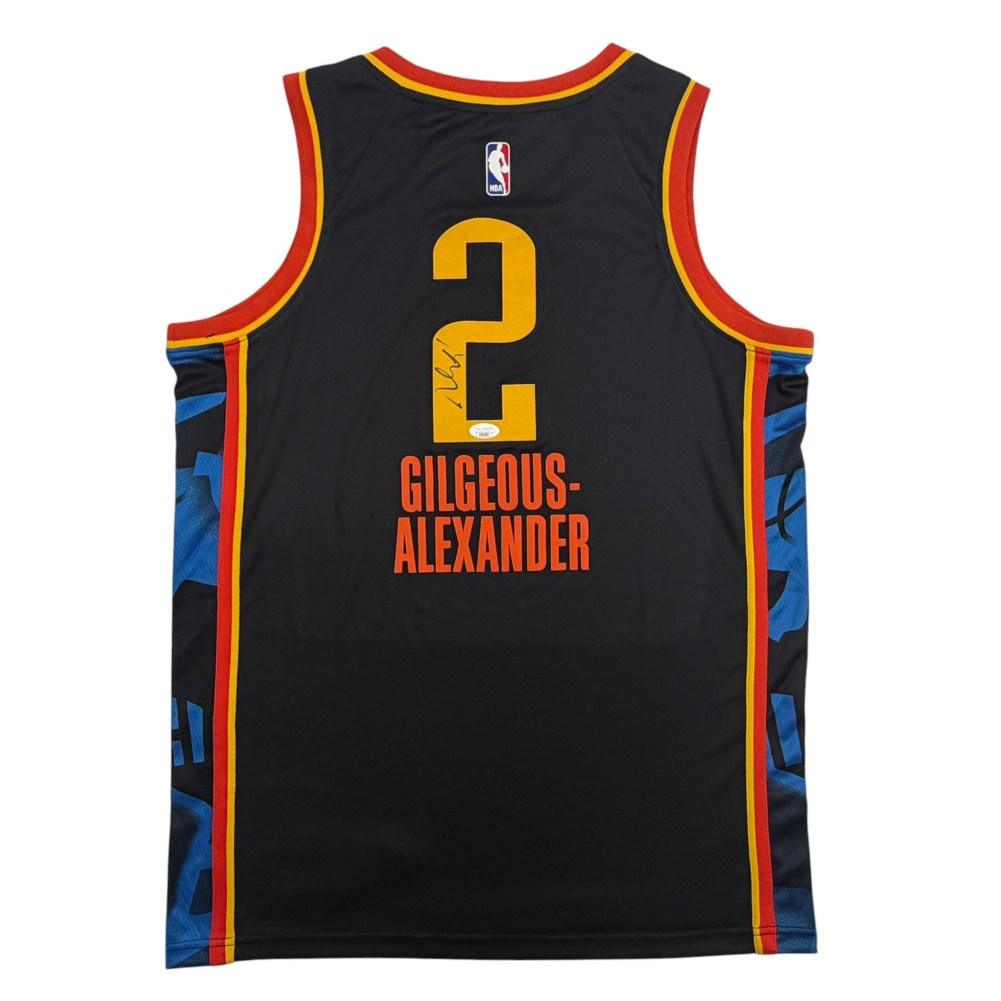 Autographed/Signed Shai Gilgeous-Alexander SGA Oklahoma City OKC Thunder Black City Edition Authentic Basketball Jersey JSA COA