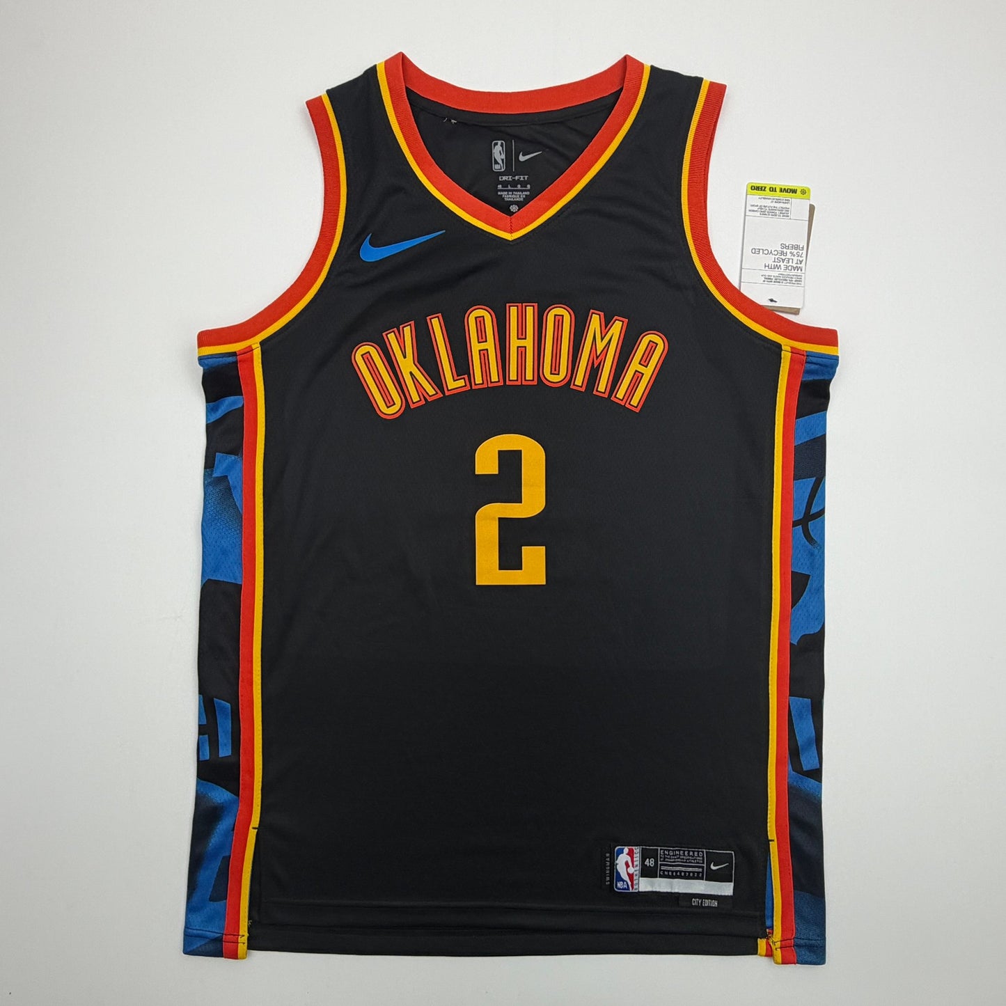Autographed/Signed Shai Gilgeous-Alexander SGA Oklahoma City OKC Thunder Black City Edition Authentic Basketball Jersey JSA COA
