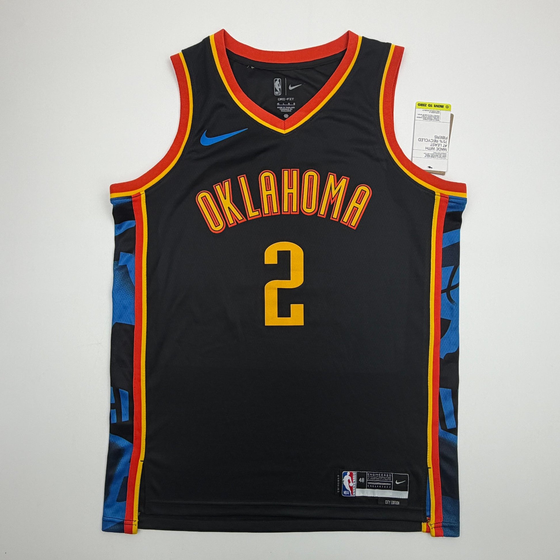 Autographed/Signed Shai Gilgeous-Alexander SGA Oklahoma City OKC Thunder Black City Edition Authentic Basketball Jersey JSA COA