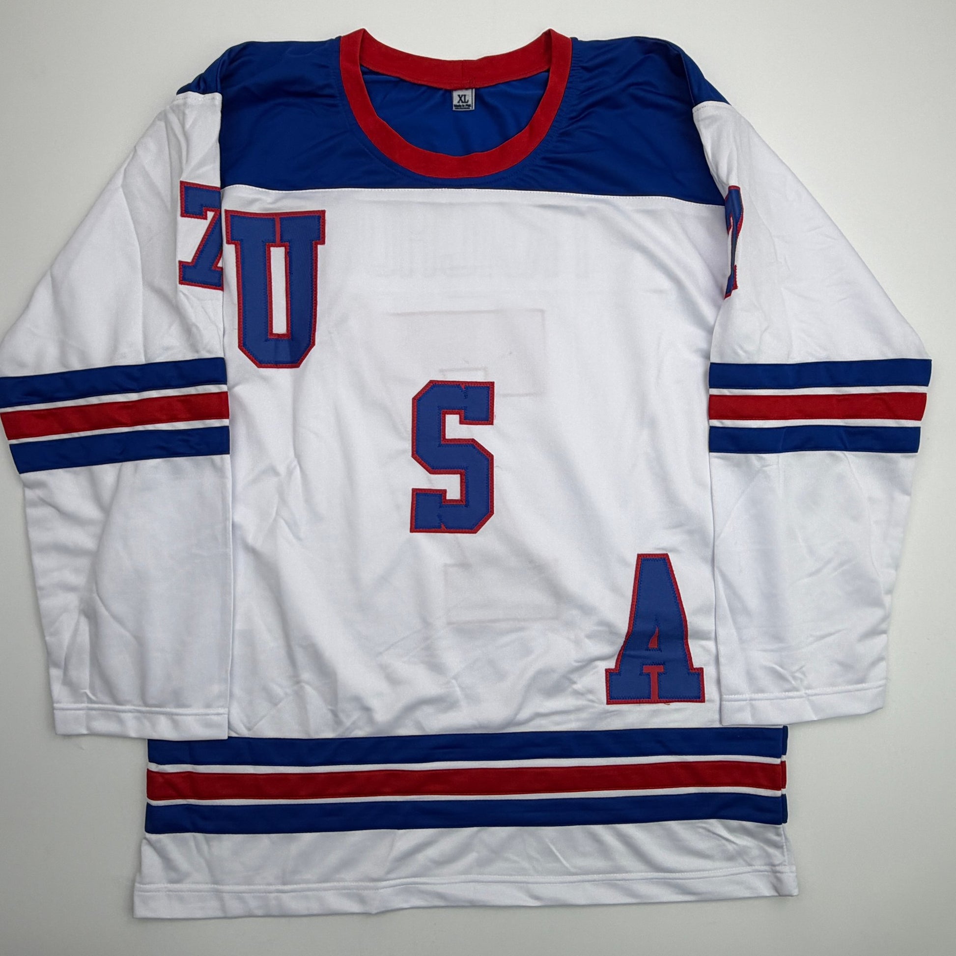 Autographed/Signed Brady Tkachuk USA United States 2026 Olympics Gold Medal White Hockey Jersey JSA COA