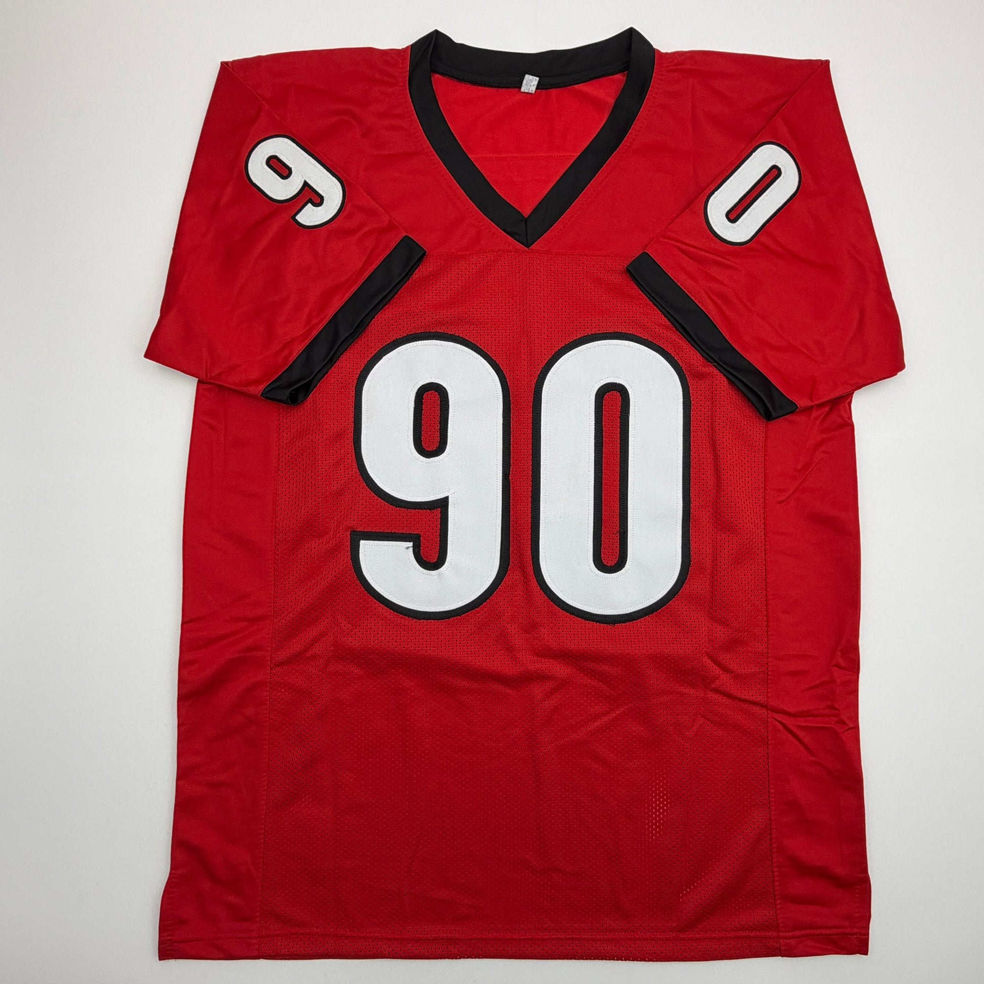 Autographed/Signed Elijah Griffin Georgia Red College Football Jersey Beckett BAS COA