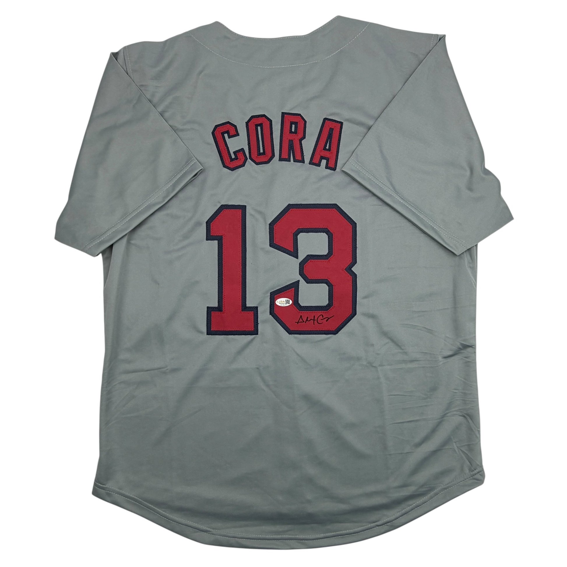 Autographed/Signed Alex Cora Boston Grey Baseball Jersey JSA COA