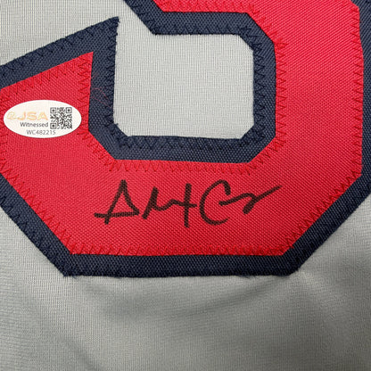 Autographed/Signed Alex Cora Boston Grey Baseball Jersey JSA COA