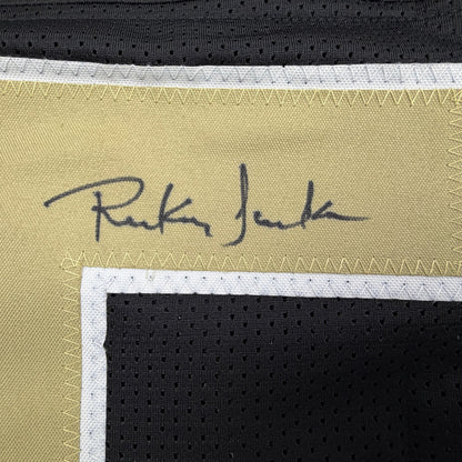 Autographed/Signed Rickey Jackson New Orleans Black Football Jersey Beckett BAS COA