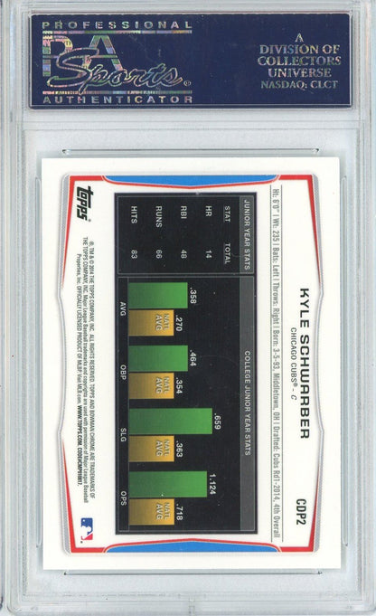 Graded 2014 Bowman Draft Picks Kyle Schwarber #CDP2 Chrome Refractor 1st Bowman Rookie RC Baseball Card PSA 9 Mint