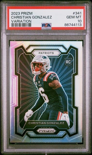 Graded 2023 Panini Prizm Christian Gonzalez #341 Variation Rookie RC Football Card PSA 10 Gem Mint