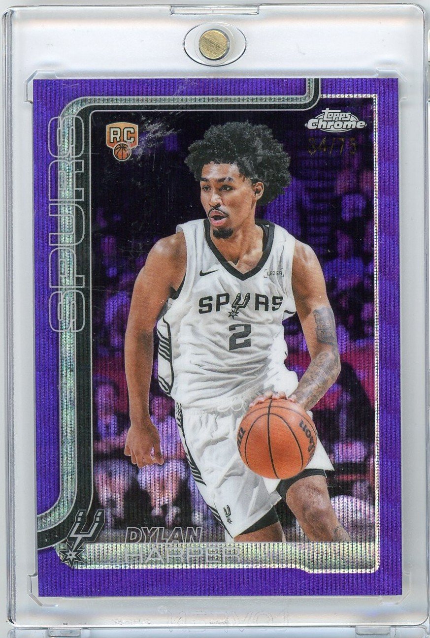  2025 Topps Chrome Dylan Harper #252 /75 Purple Wave Refractor Rookie RC Basketball Card 