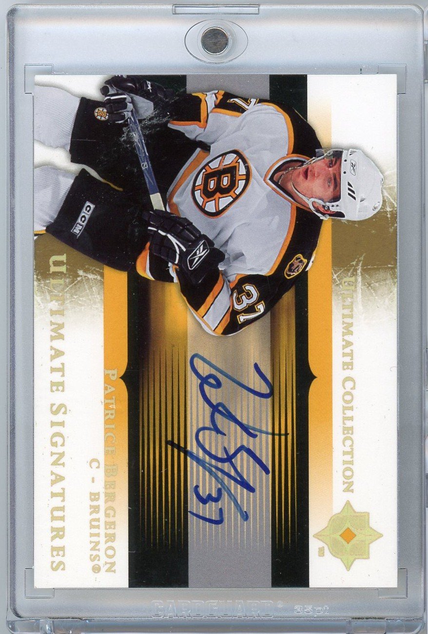2005 Upper Deck Ultimate Collection Patrice Bergeron #USPB Ultimate Signatures Auto Hockey Card 