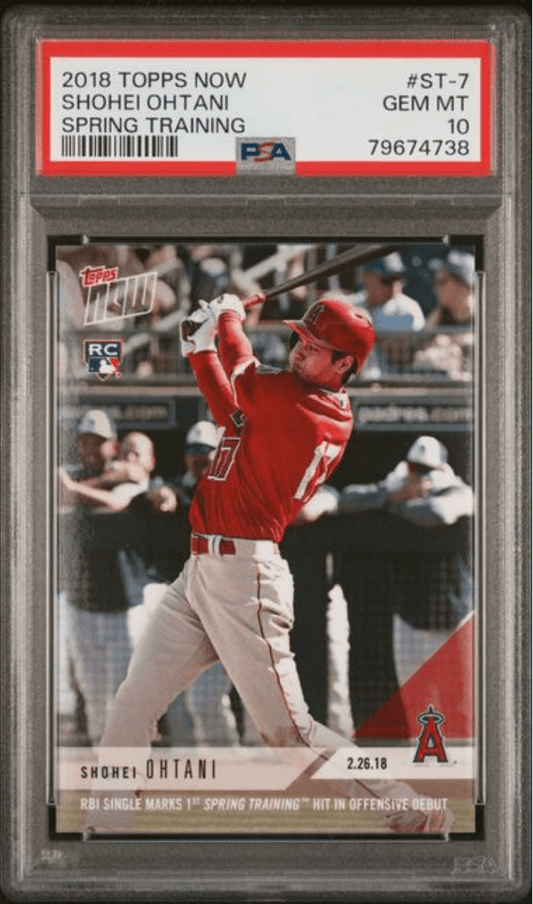 Graded 2018 Topps Now Shohei Ohtani #ST7 Spring Training Rookie RC Baseball Card PSA 10 Gem Mint