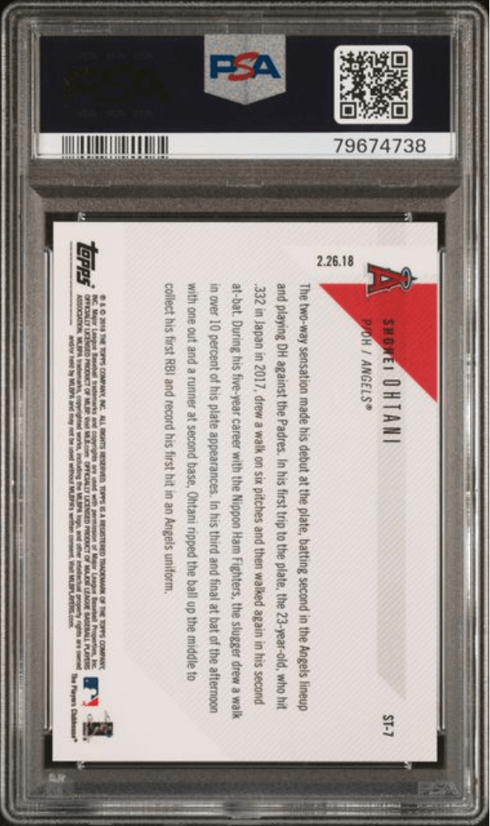 Graded 2018 Topps Now Shohei Ohtani #ST7 Spring Training Rookie RC Baseball Card PSA 10 Gem Mint