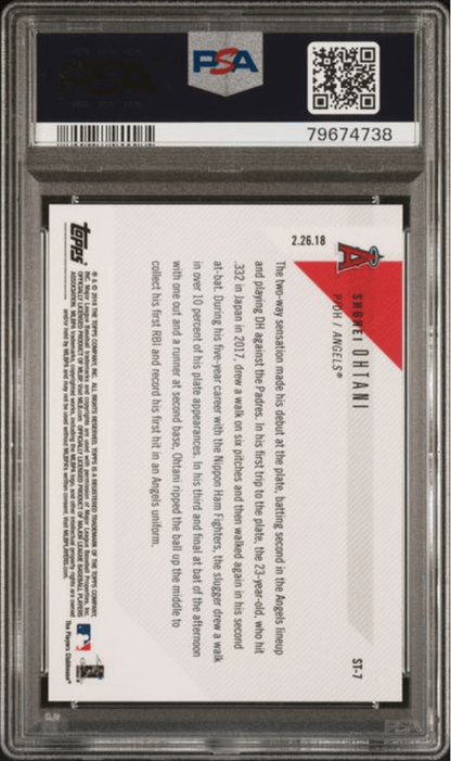 Graded 2018 Topps Now Shohei Ohtani #ST7 Spring Training Rookie RC Baseball Card PSA 10 Gem Mint