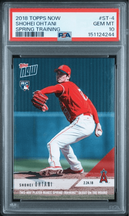 Graded 2018 Topps Now Shohei Ohtani #ST4 Spring Training Rookie RC Baseball Card PSA 10 Gem Mint