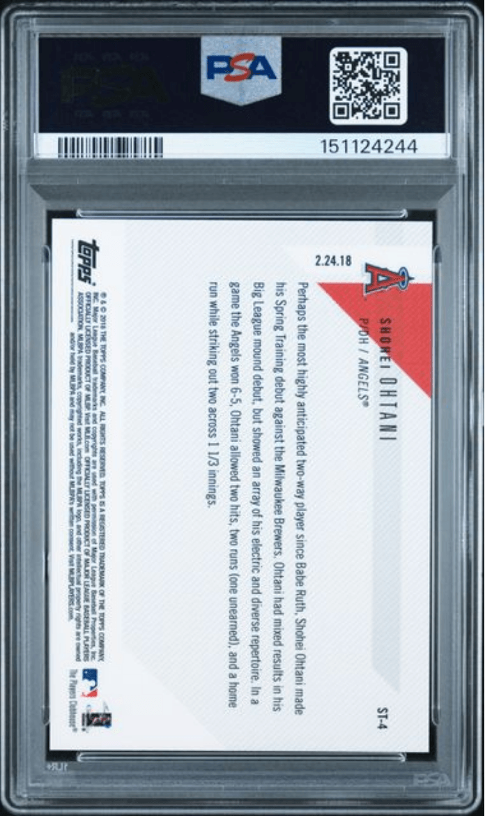 Graded 2018 Topps Now Shohei Ohtani #ST4 Spring Training Rookie RC Baseball Card PSA 10 Gem Mint