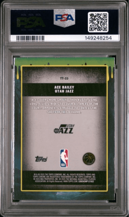 Graded 2025 Topps Chrome Ace Bailey #TT23 Tall Tales Rookie RC Basketball Card PSA 10 Gem Mint