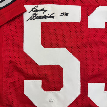 Autographed/Signed Randy Gradishar Ohio State Red College Football Jersey JSA COA