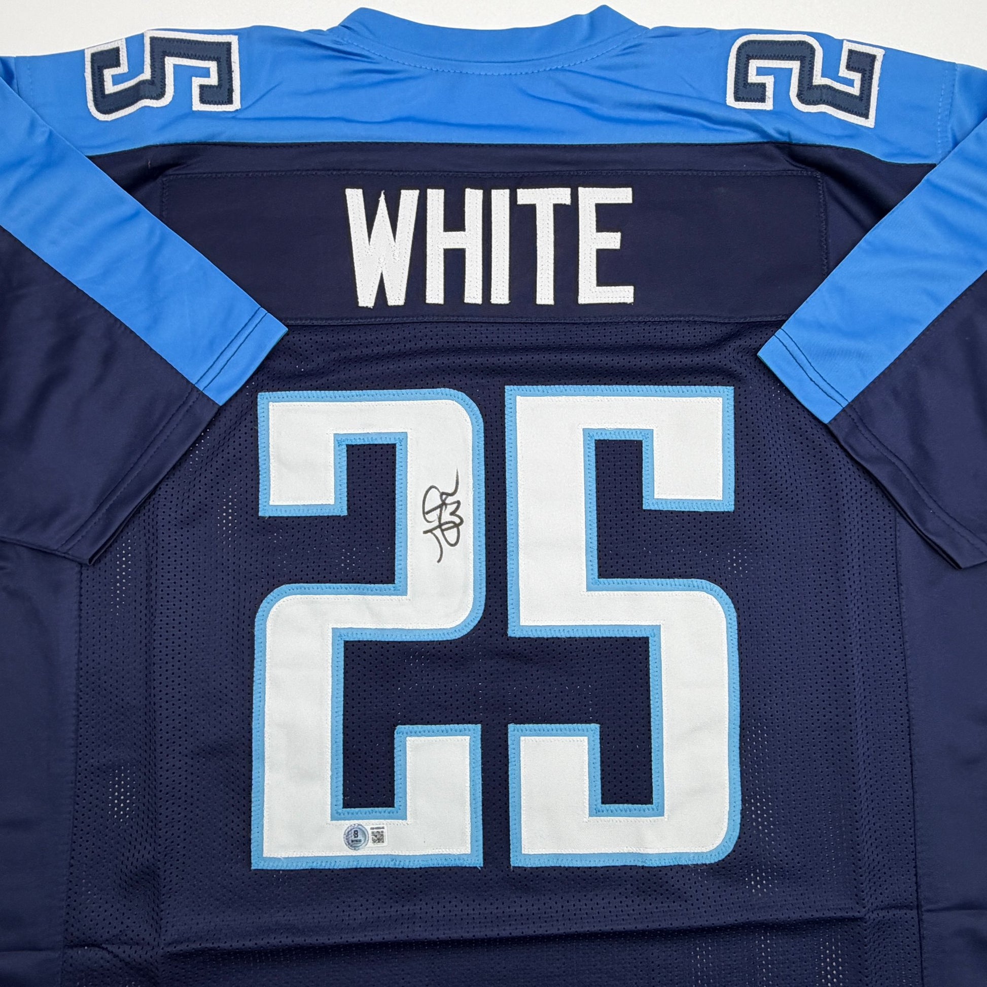 Autographed/Signed LenDale White Tennessee Navy Blue Football Jersey Beckett BAS COA