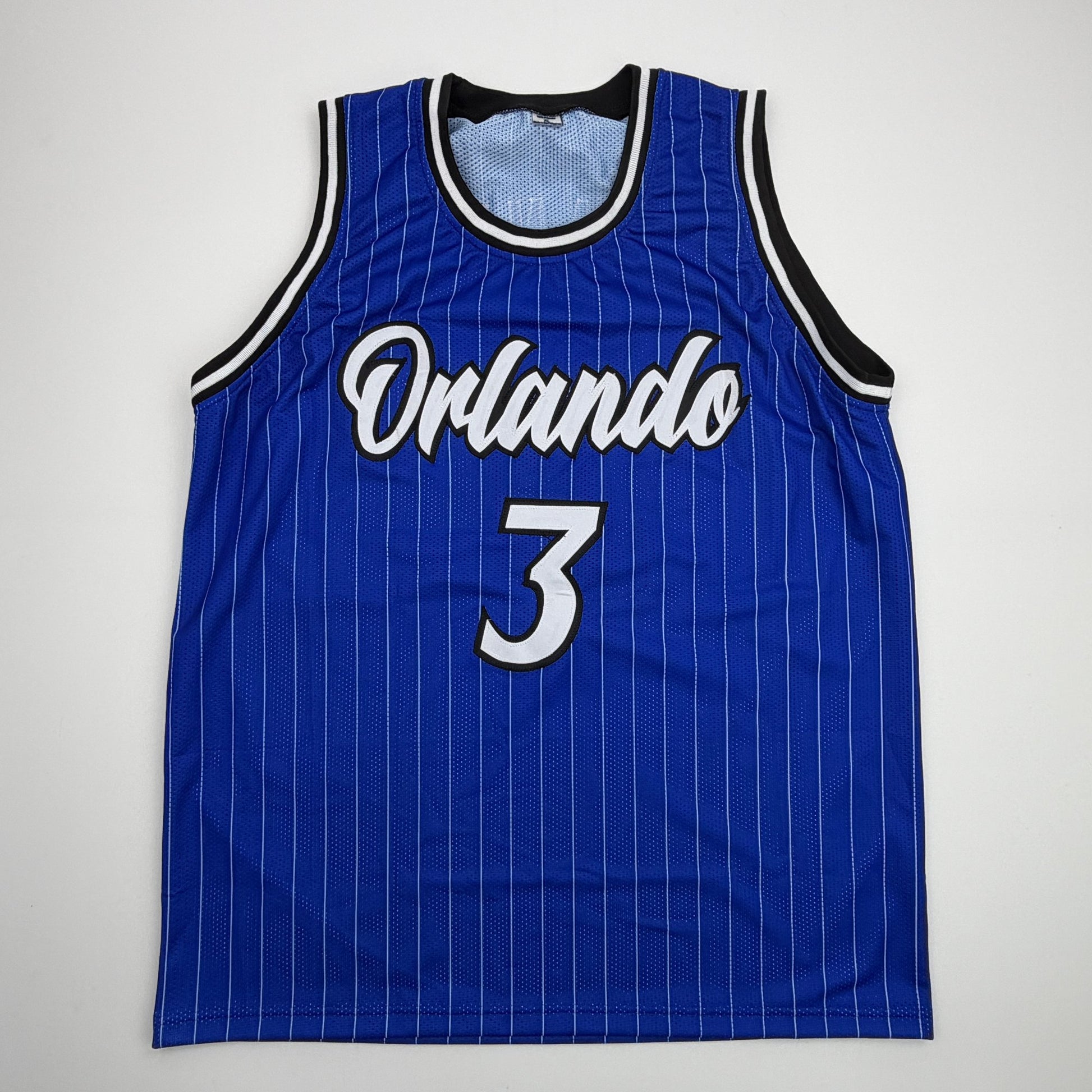 Autographed/Signed Desmond Bane Orlando Blue Pinstripe Basketball Jersey Beckett BAS COA