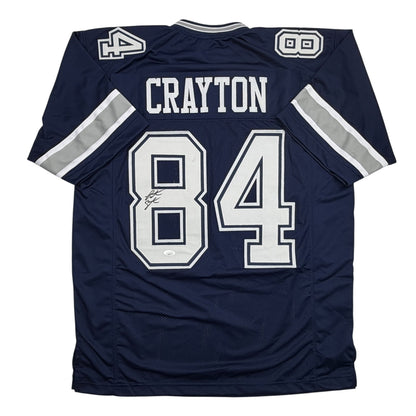 Autographed/Signed Patrick Crayton Dallas Blue Football Jersey JSA COA