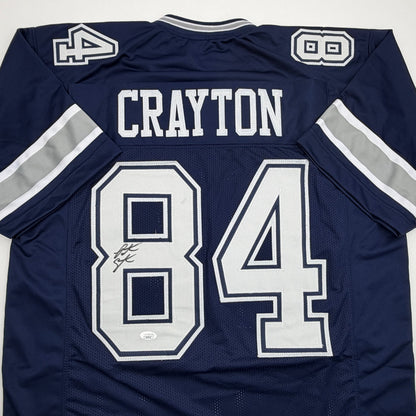 Autographed/Signed Patrick Crayton Dallas Blue Football Jersey JSA COA