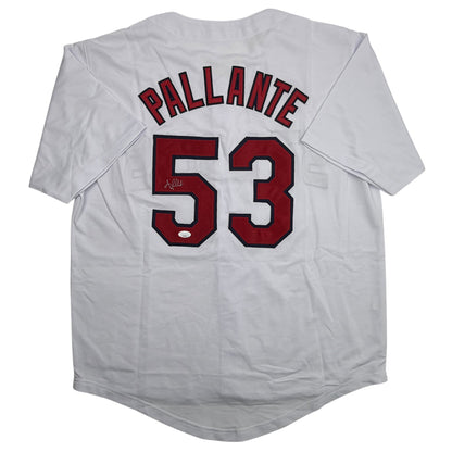 Autographed/Signed Andre Pallante St. Louis White Baseball Jersey JSA COA