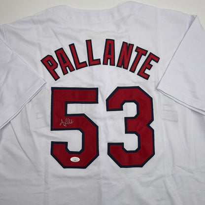 Autographed/Signed Andre Pallante St. Louis White Baseball Jersey JSA COA