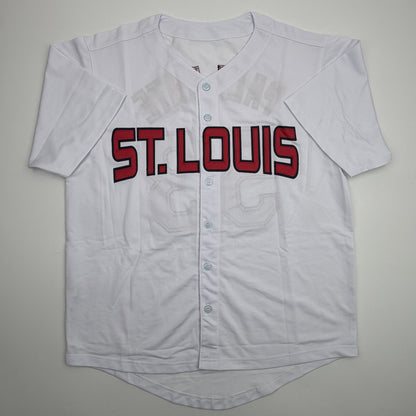 Autographed/Signed Andre Pallante St. Louis White Baseball Jersey JSA COA