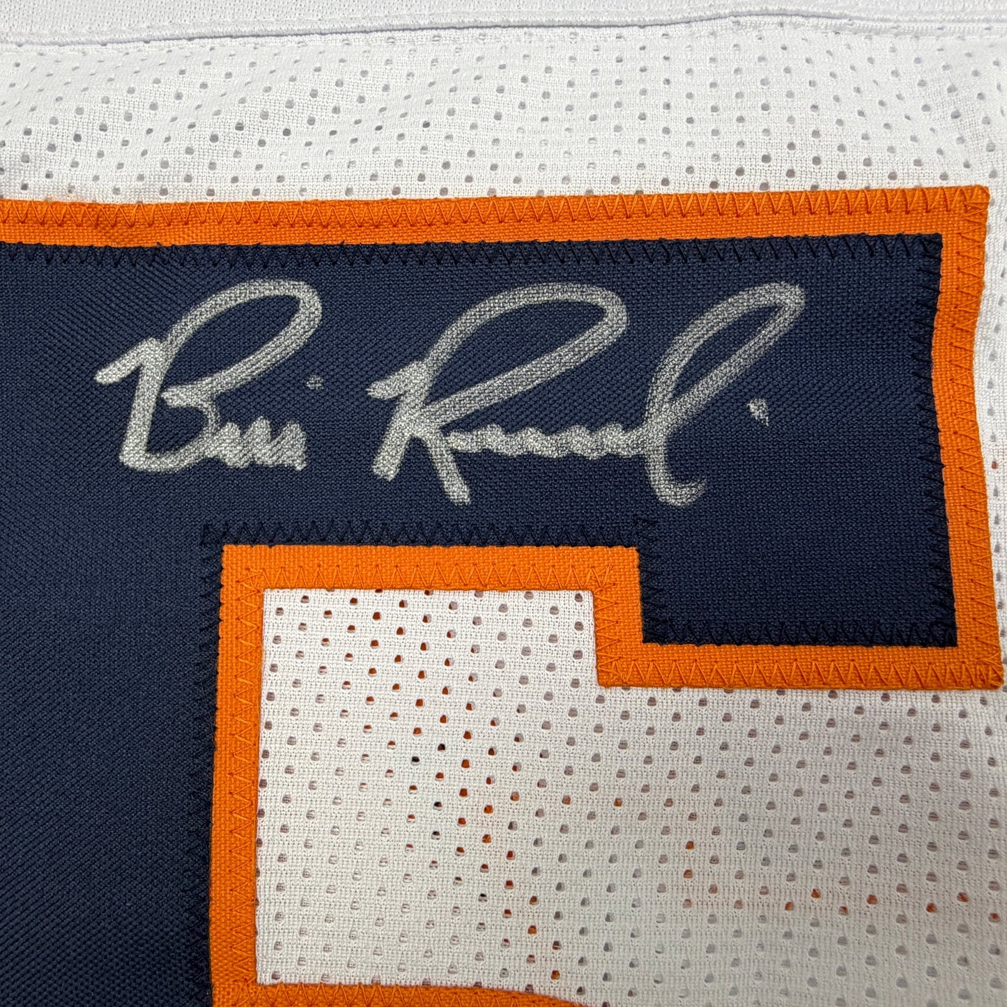 Autographed/Signed Bill Romanowski Denver White Football Jersey Beckett BAS COA