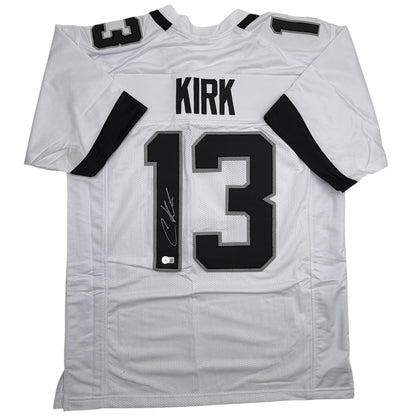 Autographed/Signed Christian Kirk Jacksonville White Football Jersey Beckett BAS COA