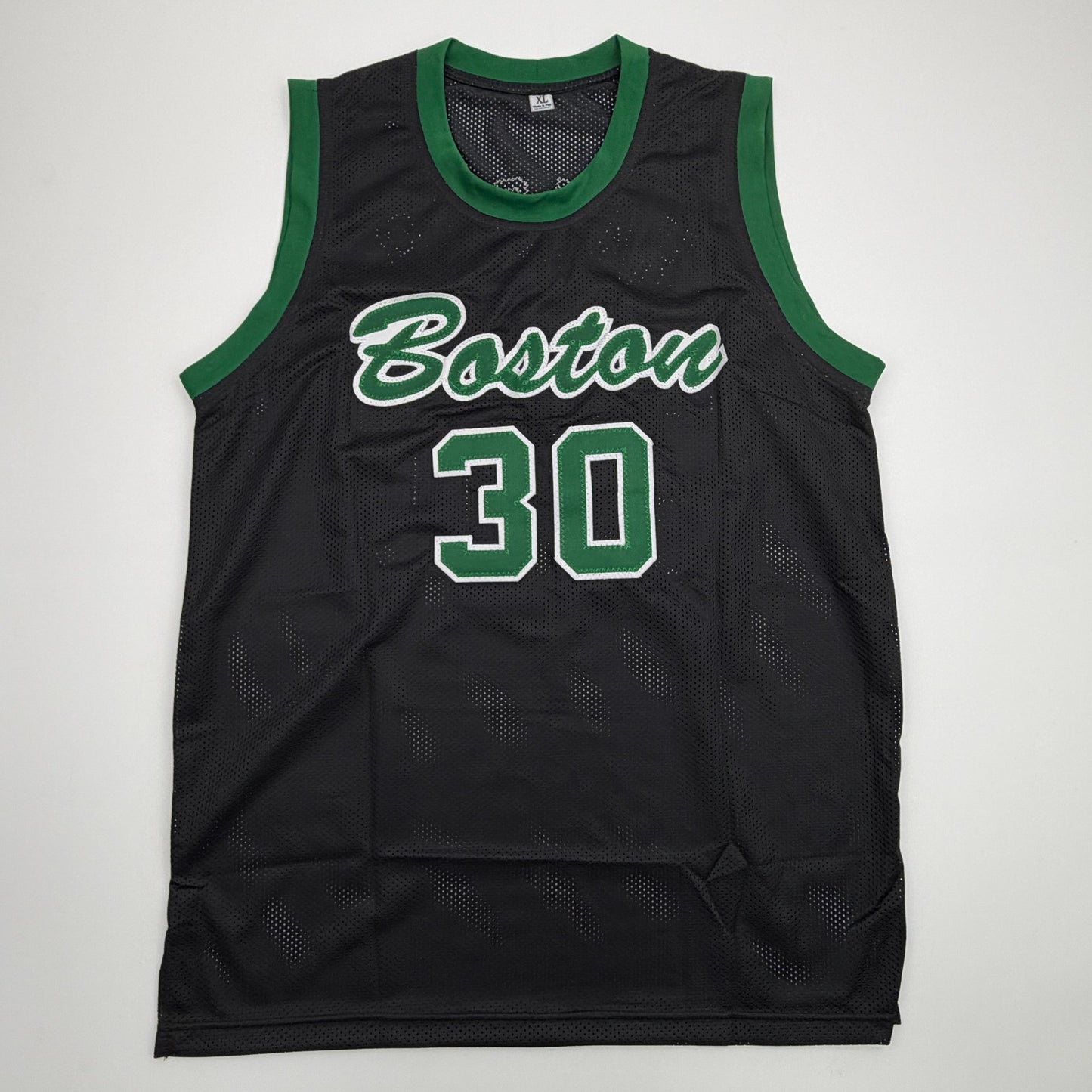 Autographed/Signed Sam Hauser Boston Black Basketball Jersey Beckett BAS COA