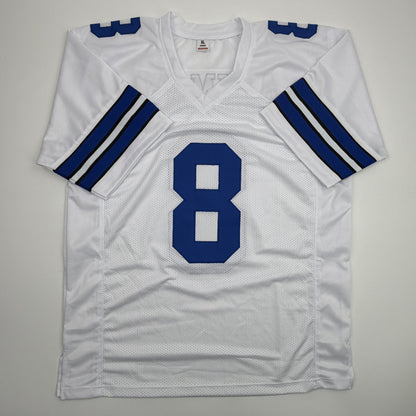 Autographed/Signed Troy Aikman Dallas White Football Jersey Beckett BAS COA