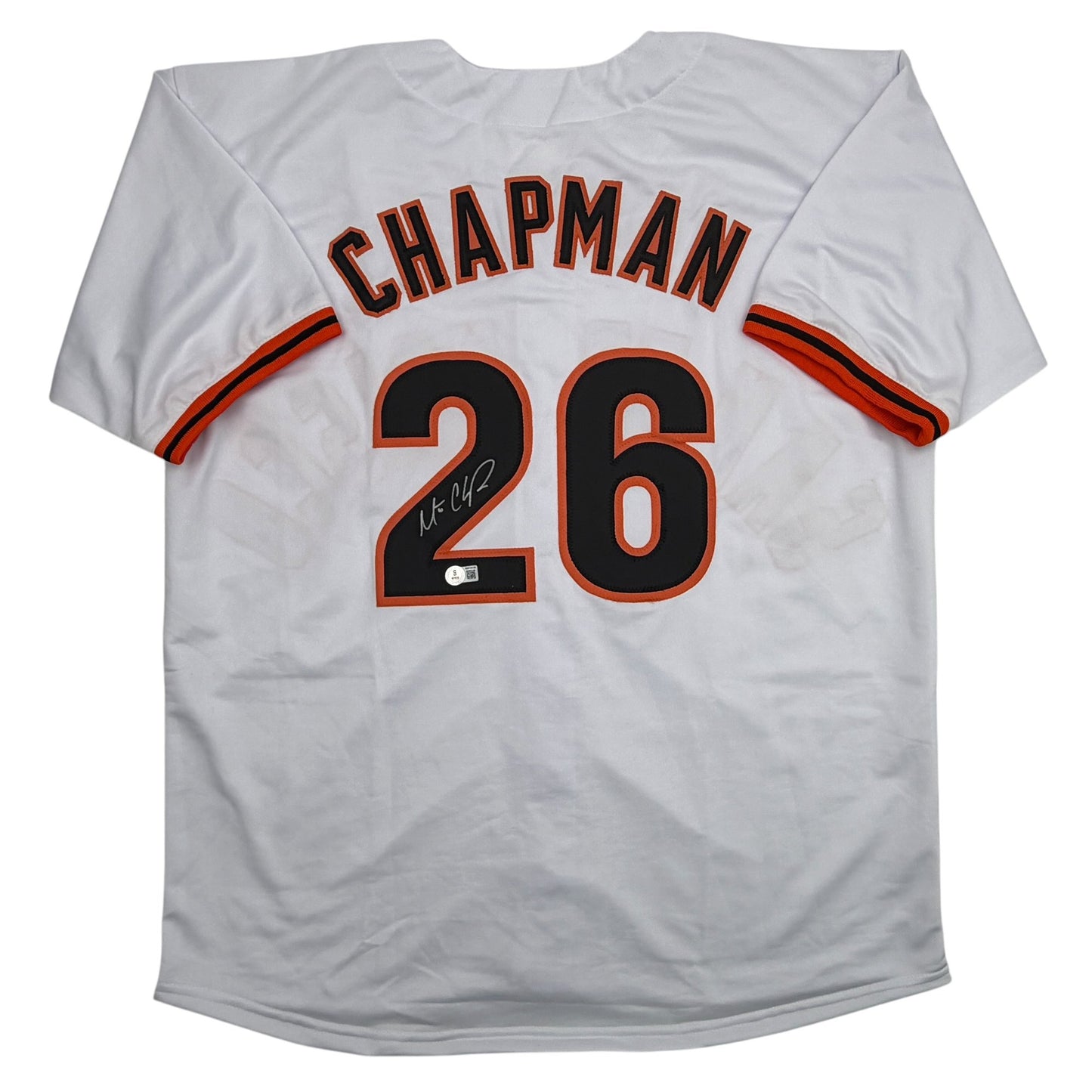 Autographed/Signed Matt Chapman San Francisco White Baseball Jersey Beckett BAS COA