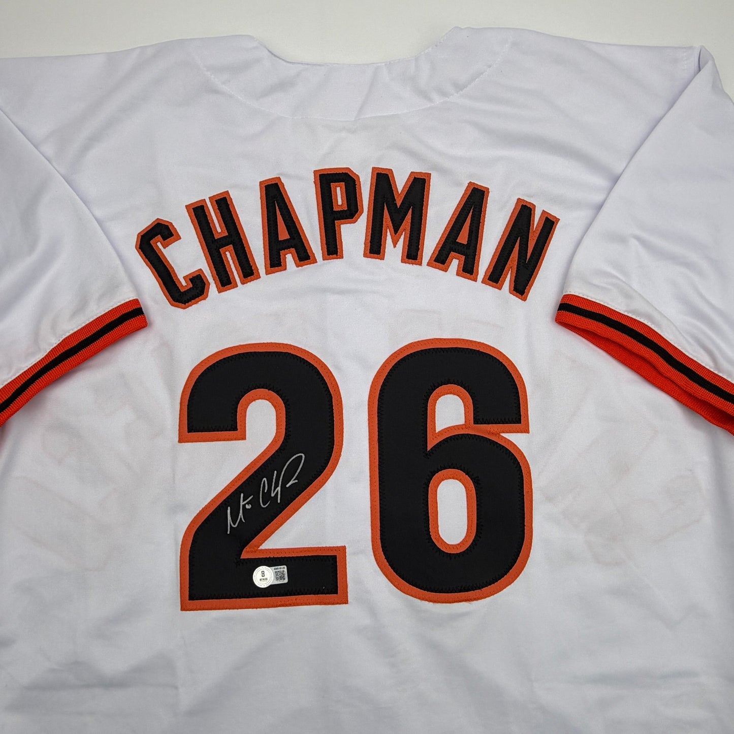 Autographed/Signed Matt Chapman San Francisco White Baseball Jersey Beckett BAS COA