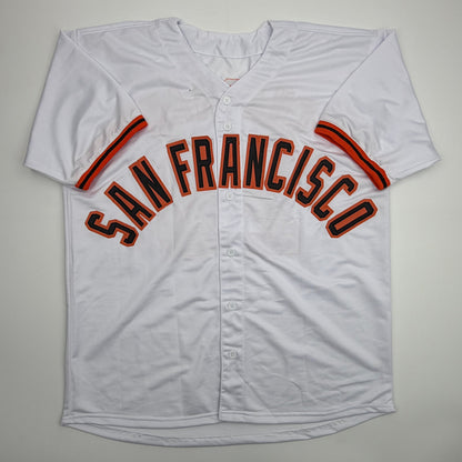 Autographed/Signed Matt Chapman San Francisco White Baseball Jersey Beckett BAS COA