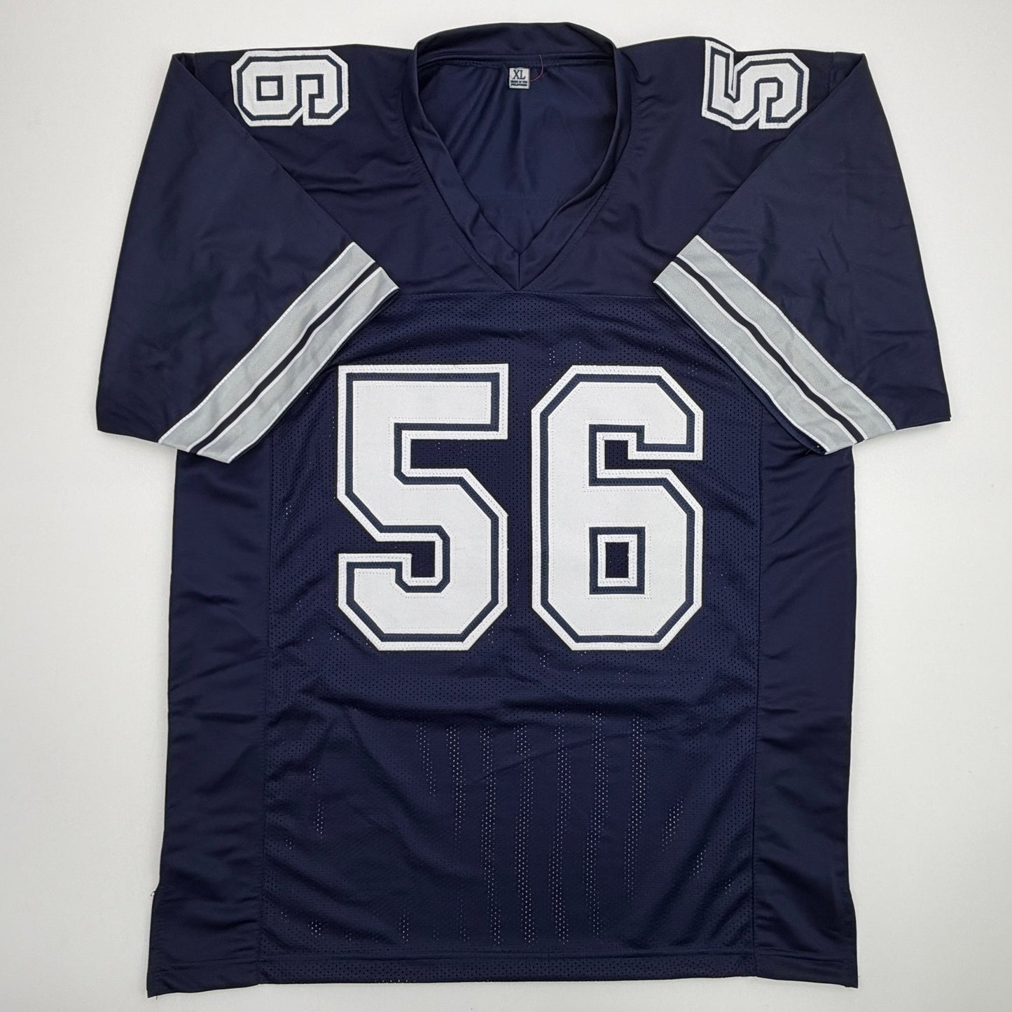Autographed/Signed Thomas Henderson Dallas Blue Football Jersey JSA COA