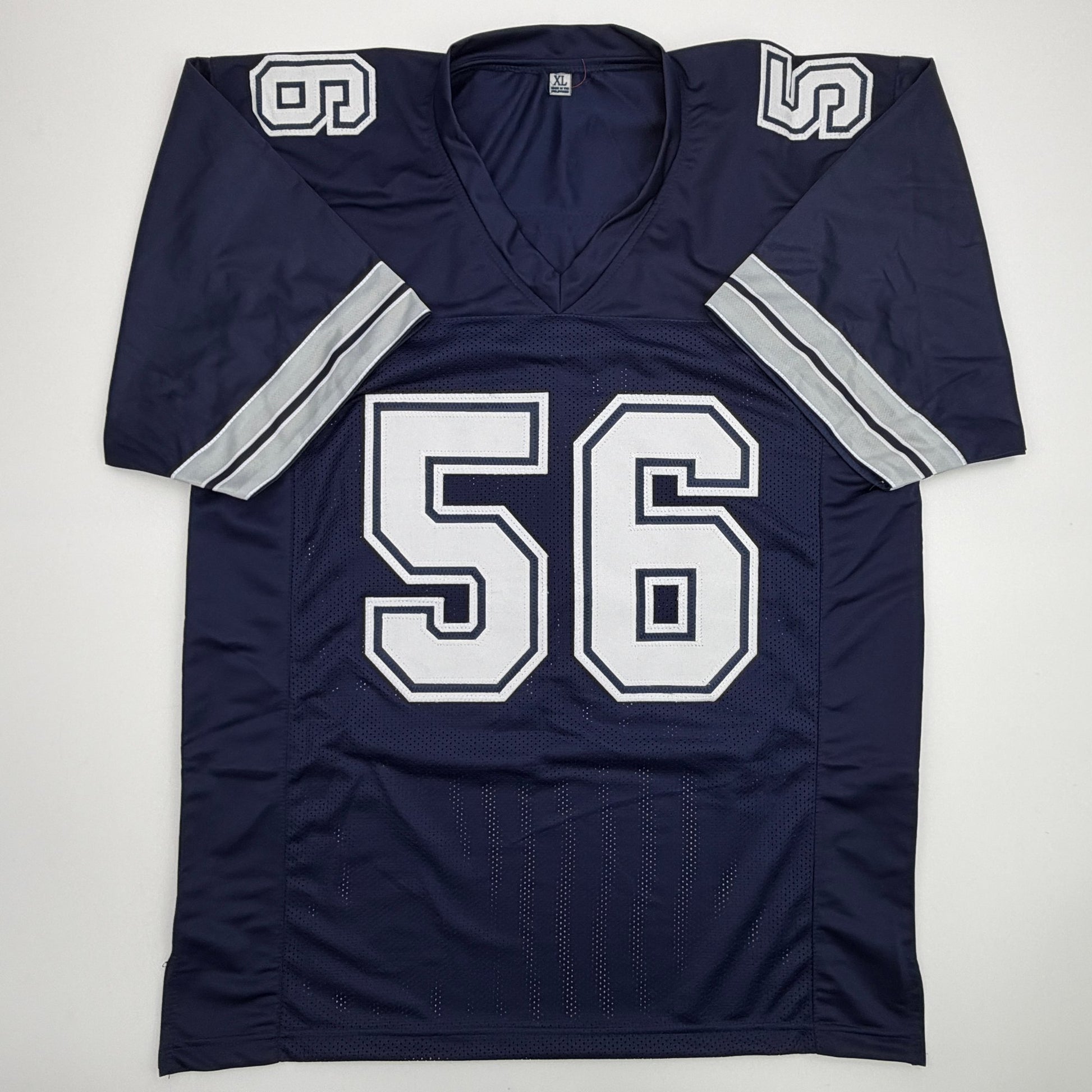 Autographed/Signed Thomas Henderson Dallas Blue Football Jersey JSA COA