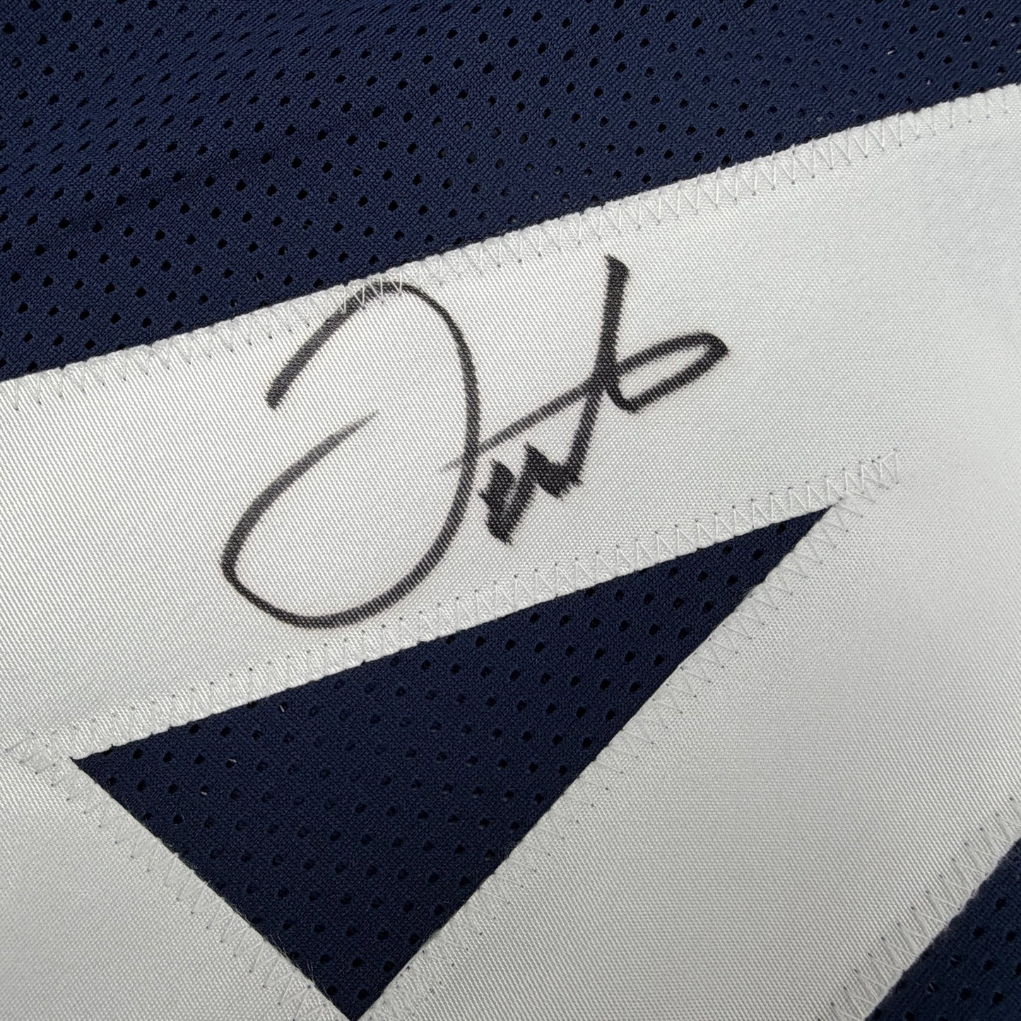 Autographed/Signed Jesse Luketa Penn State Blue College Football Jersey JSA COA