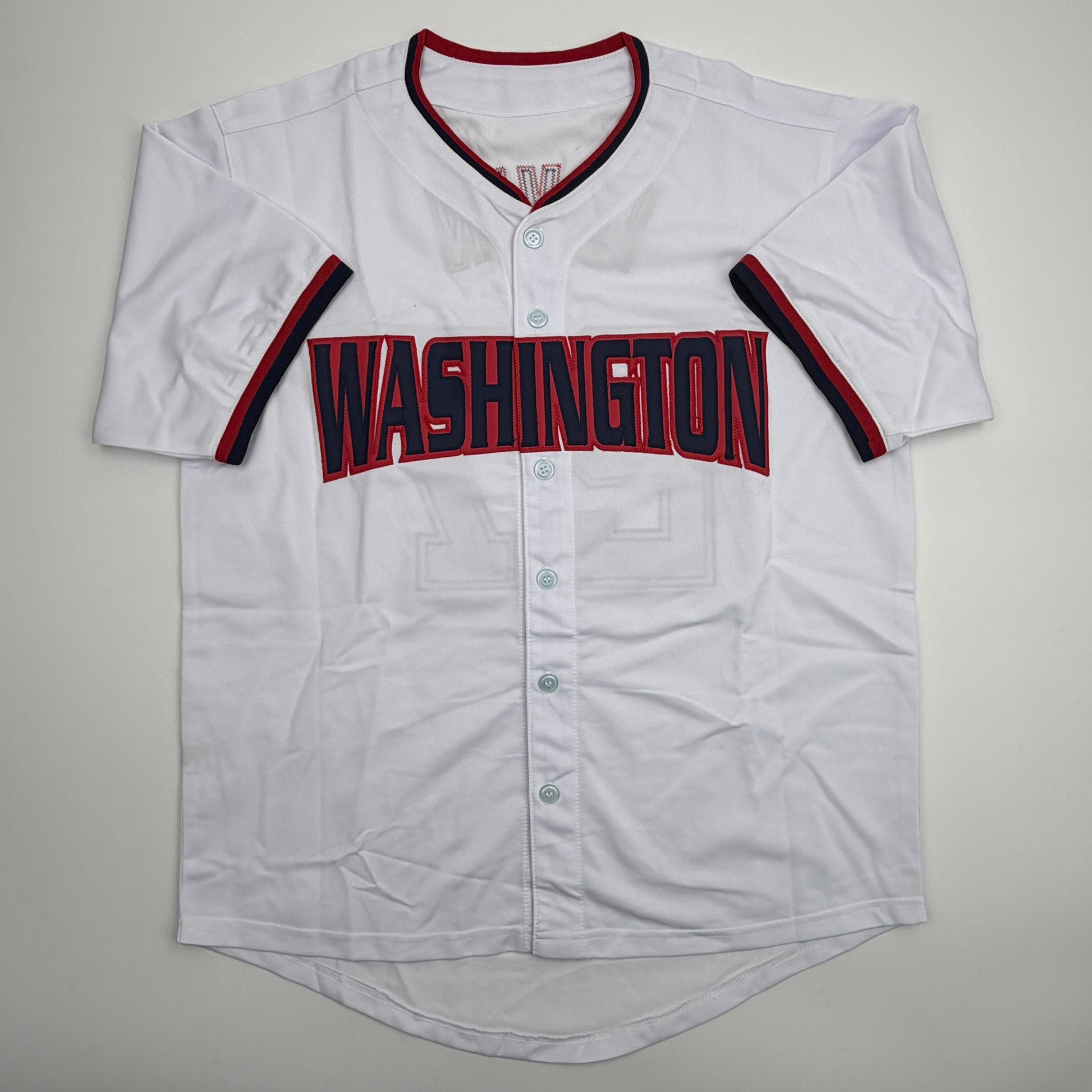 Autographed/Signed Jake Irvin Washington White Baseball Jersey JSA COA