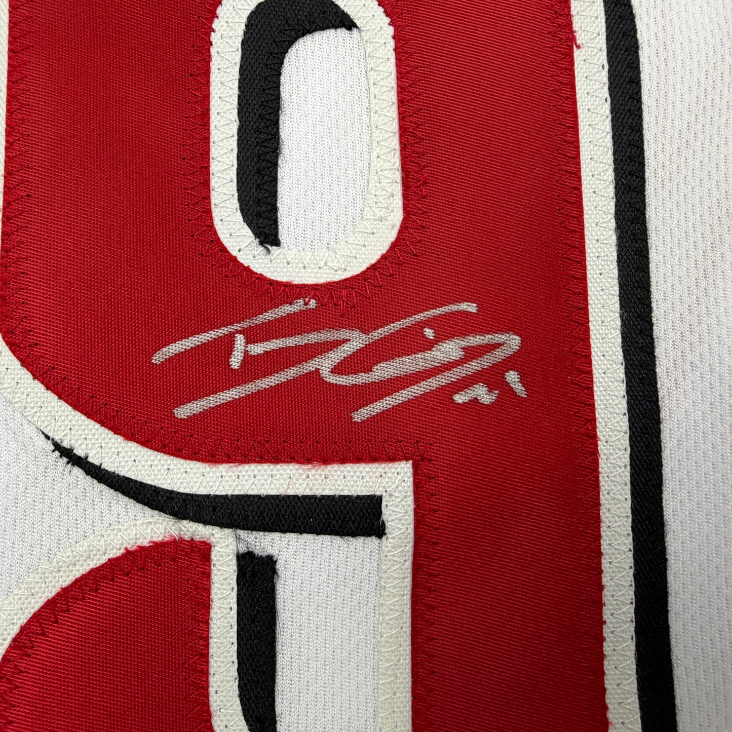 Autographed/Signed TJ Friedl Cincinnati White Baseball Jersey Beckett BAS COA