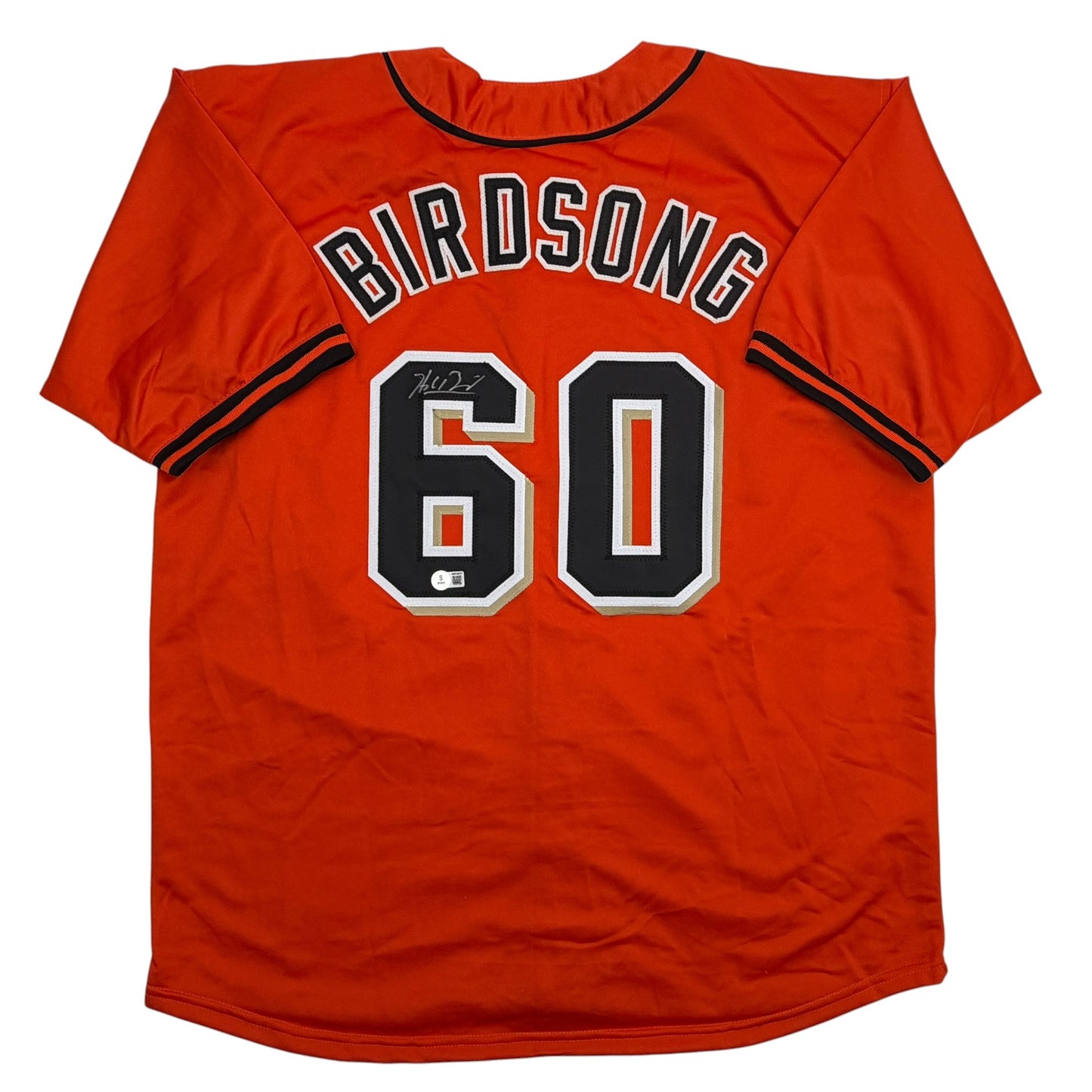 Autographed/Signed Hayden Birdsong San Francisco Orange Baseball Jersey Beckett BAS COA