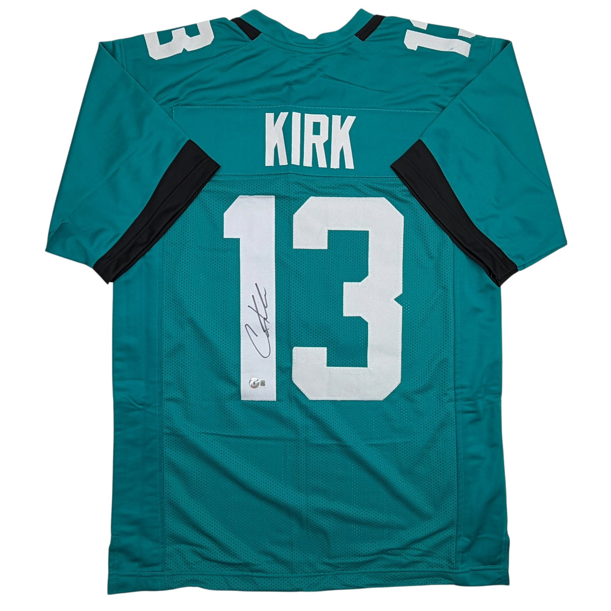 Autographed/Signed Christian Kirk Jacksonville Teal Football Jersey Beckett BAS COA