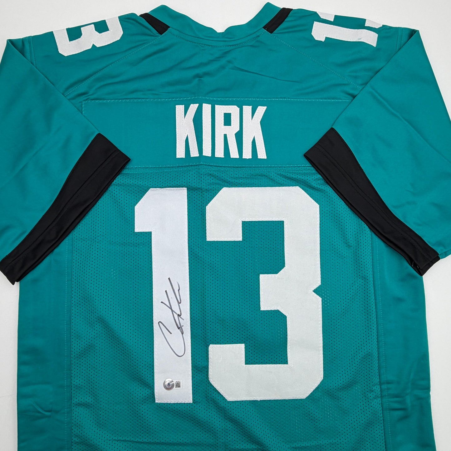 Autographed/Signed Christian Kirk Jacksonville Teal Football Jersey Beckett BAS COA