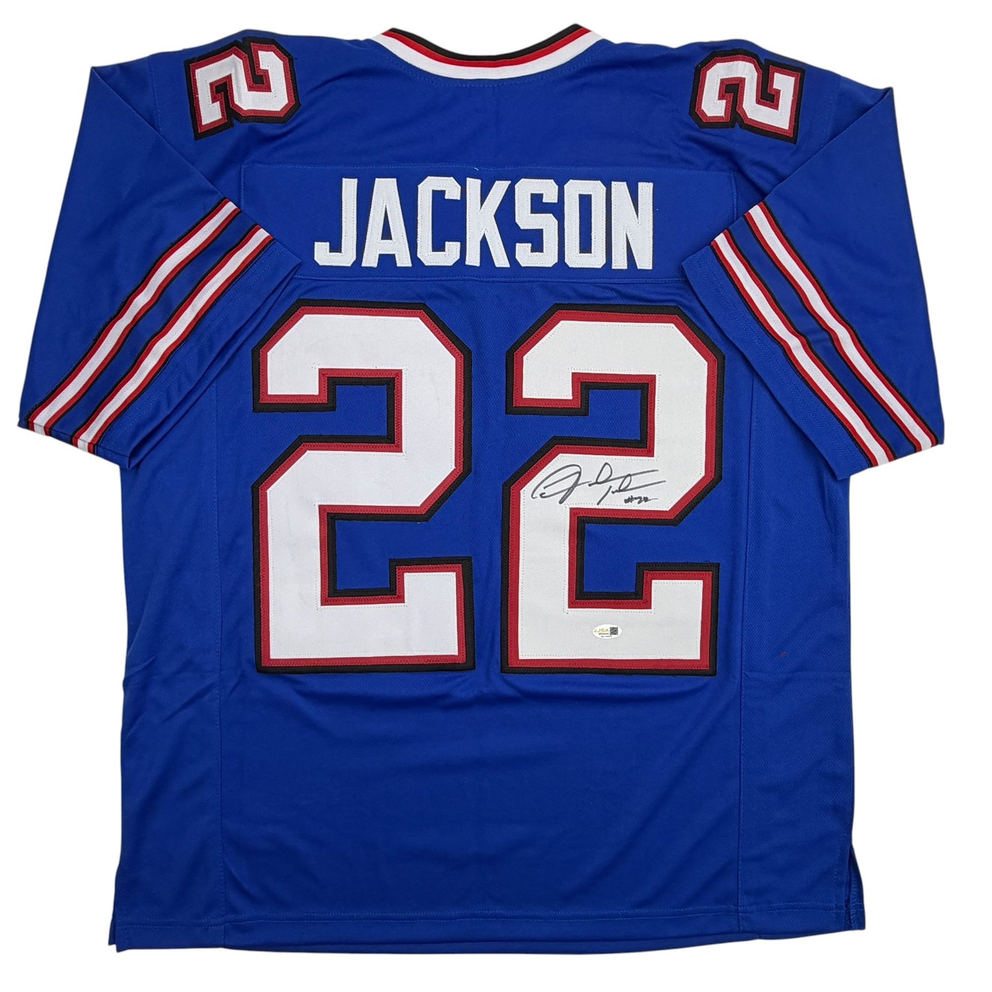 Autographed/Signed Fred Jackson Buffalo Blue Football Jersey JSA COA