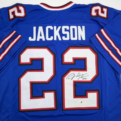Autographed/Signed Fred Jackson Buffalo Blue Football Jersey JSA COA