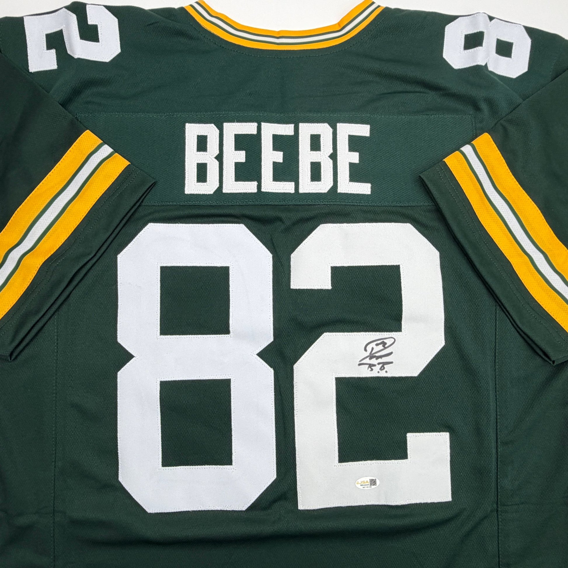 Autographed/Signed Don Beebe Green Bay Green Football Jersey JSA COA