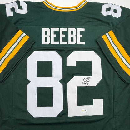 Autographed/Signed Don Beebe Green Bay Green Football Jersey JSA COA