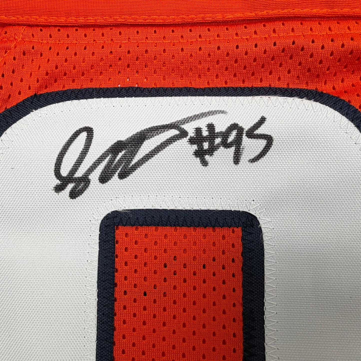 Autographed/Signed Sai'vion Jones Denver Orange Pro Cut Football Jersey Beckett BAS COA